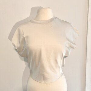 NWT Banana Republic Factory Off-White Satin Blouse